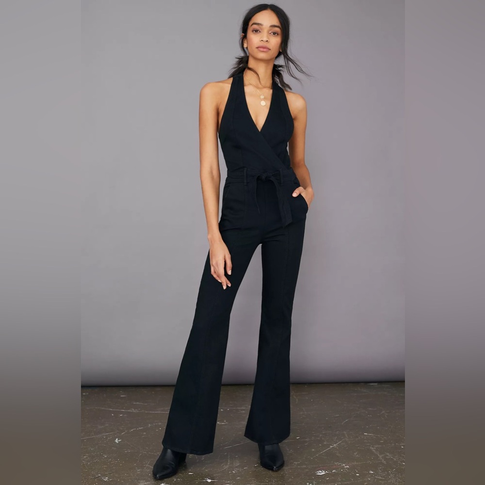 Mother The Halter Doozy Jumpsuit Black 26 Not Guilty EXCELLENT